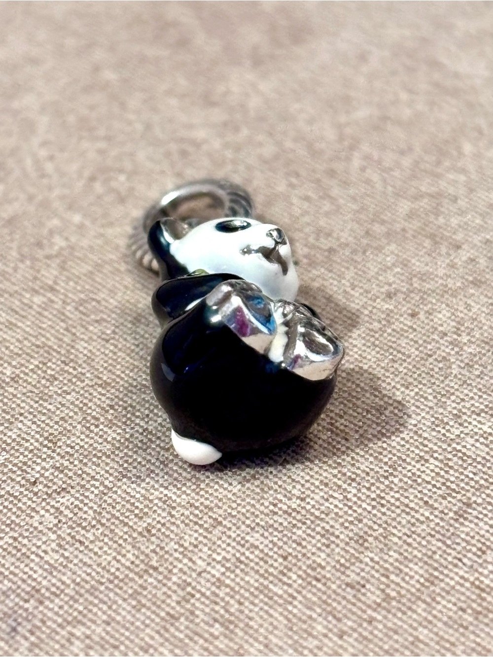 🆕 Brighton Panda bear charm with bamboo Enameled in black & white Retired & rare - Picture 6 of 8